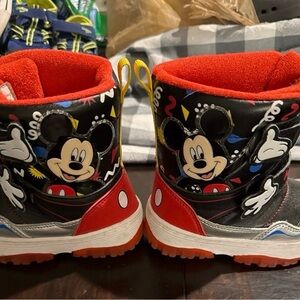 Disney Mickey Mouse Black and Red Kids Winter Boots